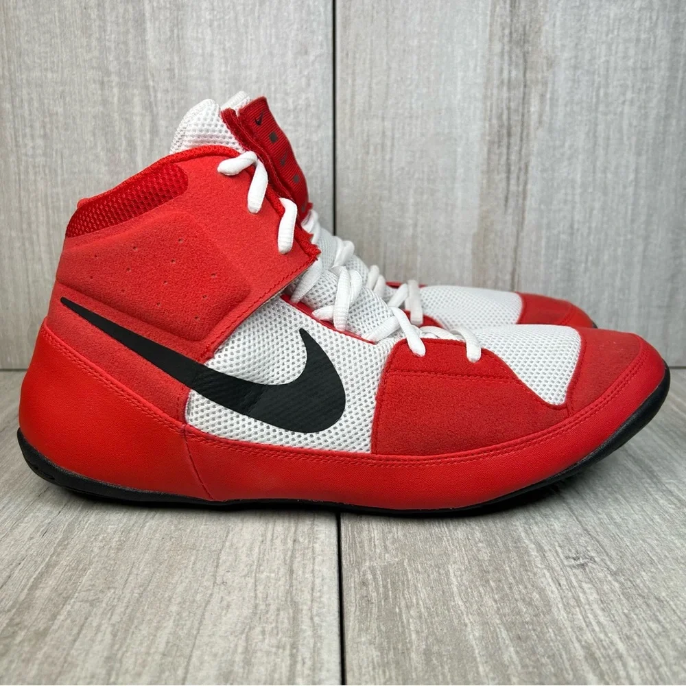 Worn 1x Nike Fury Red Wrestling/Boxing Sneaker Athletic Combat Shoe Mens Size 12